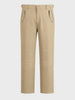 Men's Khaki Relaxed Fit Solid Casual Trousers