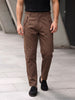 Men's Brown Relaxed Fit Solid Casual Trousers