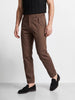 Men's Brown Relaxed Fit Solid Casual Trousers