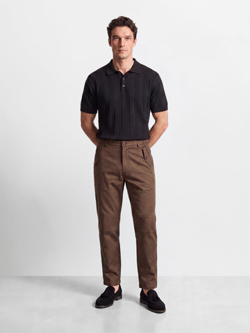 Men's Brown Relaxed Fit Solid Casual Trousers