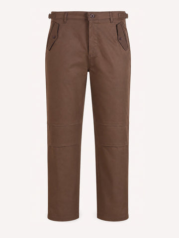Men's Brown Relaxed Fit Solid Casual Trousers