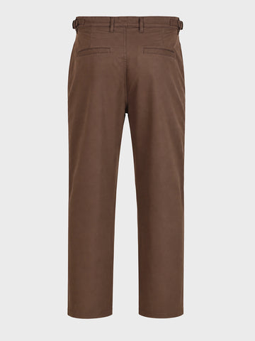 Men's Brown Relaxed Fit Solid Casual Trousers