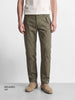 Men's Olive Relaxed Fit Solid Casual Trousers