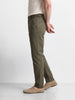 Men's Olive Relaxed Fit Solid Casual Trousers