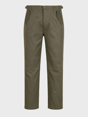 Men's Olive Relaxed Fit Solid Casual Trousers
