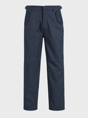 Men's Grey Relaxed Fit Solid Casual Trousers