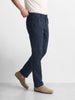 Men's Navy Blue Relaxed Fit Solid Casual Trousers