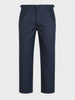Men's Navy Blue Relaxed Fit Solid Casual Trousers