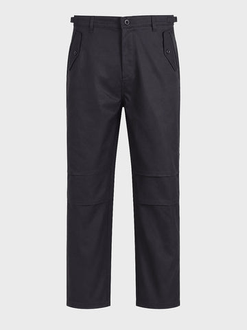 Men's Black Relaxed Fit Solid Casual Trousers