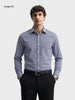 Men's Navy Slim Fit Checkered Casual Shirt