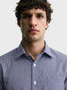 Men's Navy Slim Fit Checkered Casual Shirt