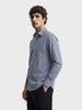 Men's Navy Slim Fit Checkered Casual Shirt