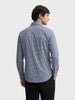 Men's Navy Slim Fit Checkered Casual Shirt