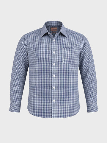 Men's Navy Slim Fit Checkered Casual Shirt