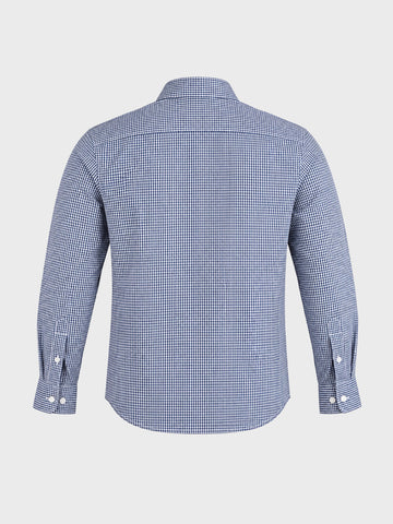 Men's Navy Slim Fit Checkered Casual Shirt