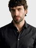 Men's Black Slim Fit Embroidered Resort Wear Shirt