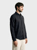 Men's Black Slim Fit Embroidered Resort Wear Shirt