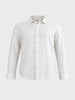 Men's White Slim Fit Embroidered Resort Wear Shirt