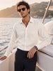 Men's Beige Slim Fit Printed Casual Shirt