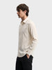 Men's Beige Slim Fit Printed Casual Shirt