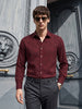 Men's Maroon Slim Fit Printed Casual Shirt