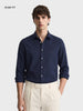 Men's Navy Slim Fit Printed Casual Shirt