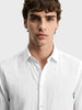 Men's White Slim Fit Printed Casual Shirt