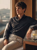 Men's Black Slim Fit Printed Casual Shirt