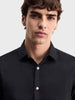 Men's Black Slim Fit Printed Casual Shirt