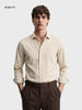 Men's Beige Slim Fit Printed Casual Shirt