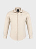 Men's Beige Slim Fit Printed Casual Shirt