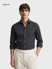 Men's Black Slim Fit Solid Casual Shirt