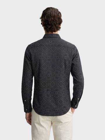 Men's Black Slim Fit Solid Casual Shirt