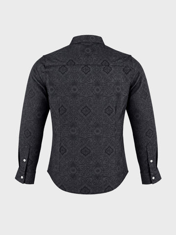 Men's Black Slim Fit Solid Casual Shirt