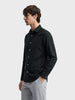 Men's Black Slim Fit Printed Casual Shirt