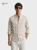 Men's Beige Regular Fit Printed Casual Shirt