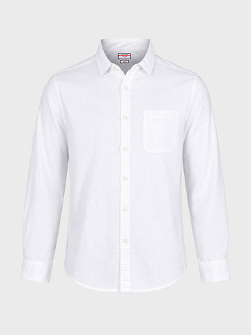 Men's White Slim Fit Solid Casual Shirt