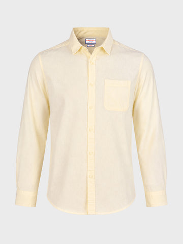 Men's Yellow Slim Fit Solid Casual Shirt