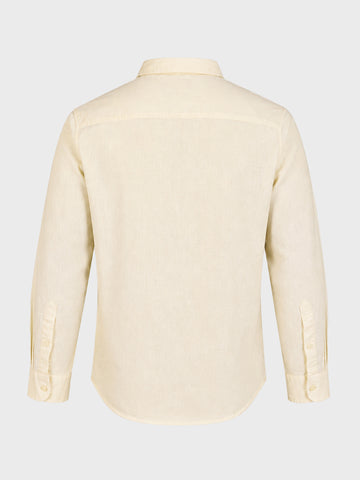 Men's Yellow Slim Fit Solid Casual Shirt