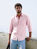 Men's Pink Slim Fit Solid Casual Shirt