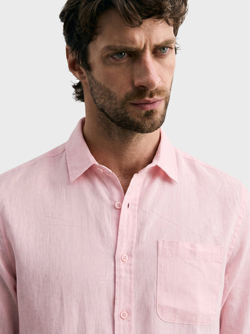 Men's Pink Slim Fit Solid Casual Shirt