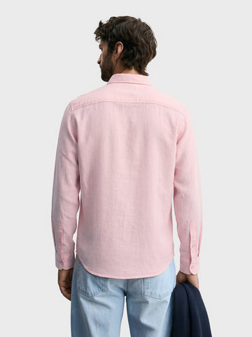 Men's Pink Slim Fit Solid Casual Shirt