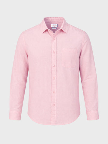 Men's Pink Slim Fit Solid Casual Shirt