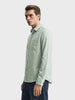 Men's Green Slim Fit Solid Casual Shirt