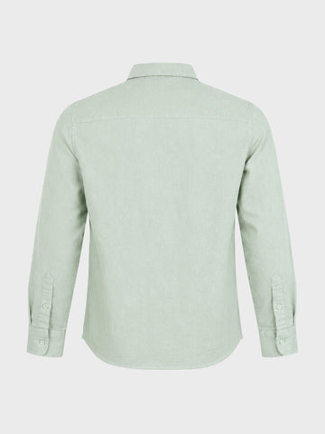 Men's Green Slim Fit Solid Casual Shirt