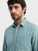 Men's Blue Slim Fit Solid Casual Shirt
