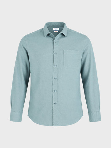 Men's Blue Slim Fit Solid Casual Shirt