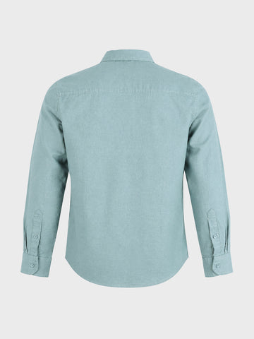Men's Blue Slim Fit Solid Casual Shirt