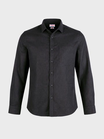 Men's Black Slim Fit Solid Casual Shirt