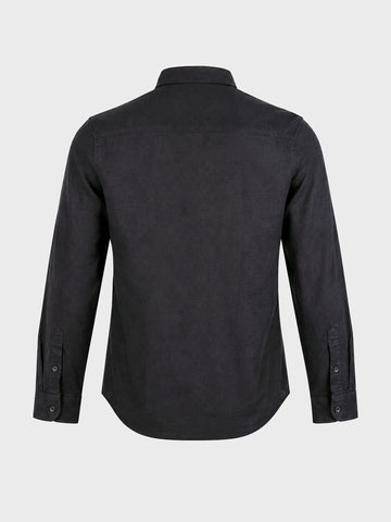 Men's Black Slim Fit Solid Casual Shirt